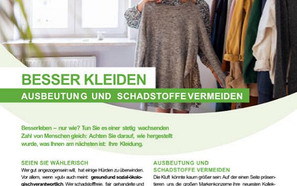 Besser kleiden: Ausbeutung und Schadstoffe vermeiden