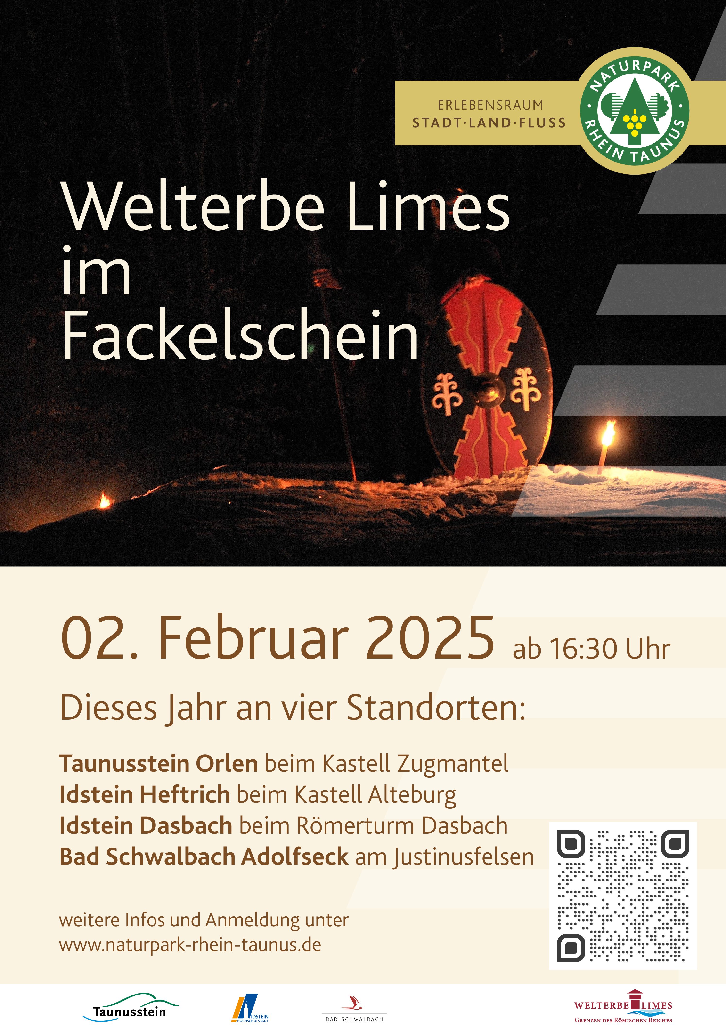 Welterbe Limes im Fackelschein – diesmal an vier Standorten